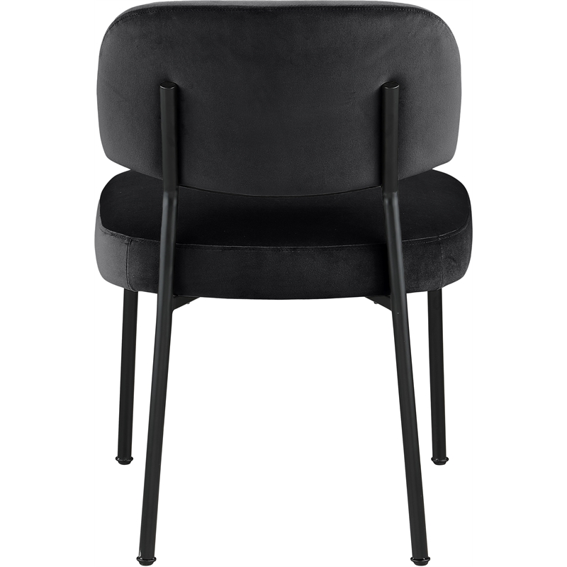 Bowery Hill Contemporary Black Performance Fabric Dining Chair (Set of 2)