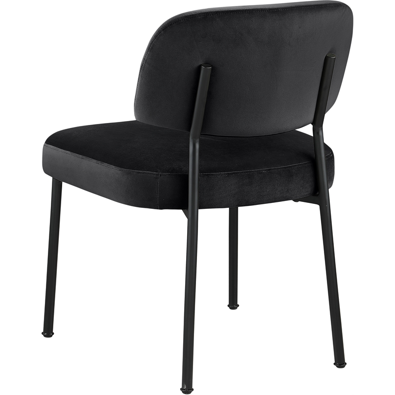 Bowery Hill Contemporary Black Performance Fabric Dining Chair (Set of 2)
