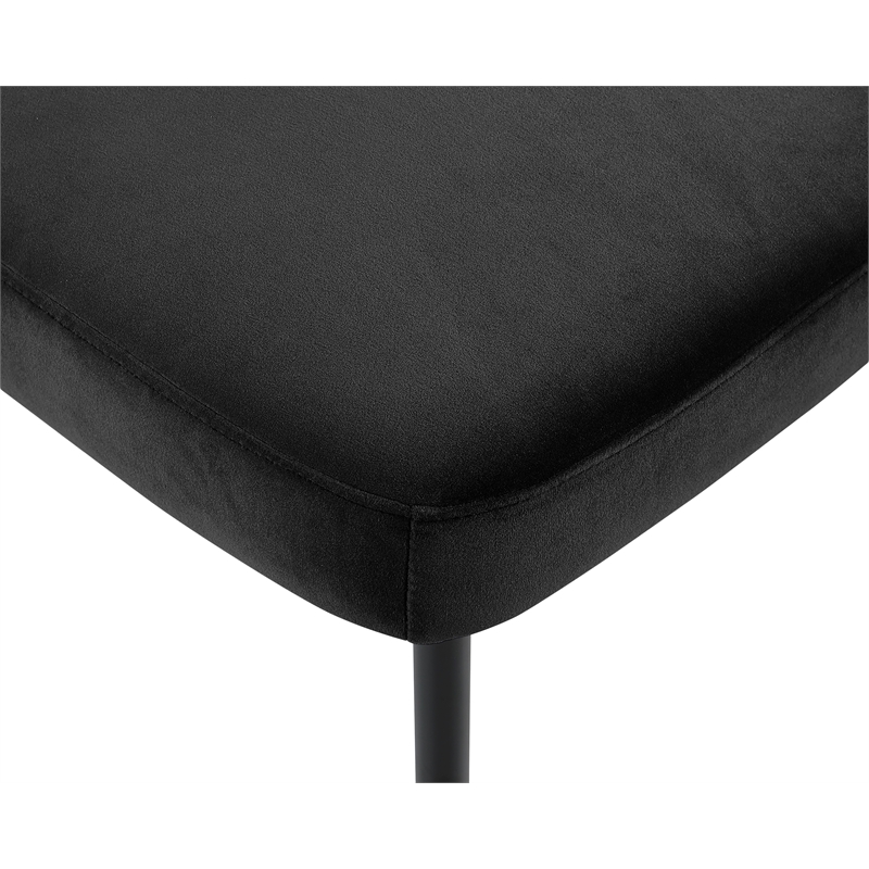 Bowery Hill Contemporary Black Performance Fabric Dining Chair (Set of 2)