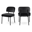 Bowery Hill Contemporary Black Performance Fabric Dining Chair (Set of 2)
