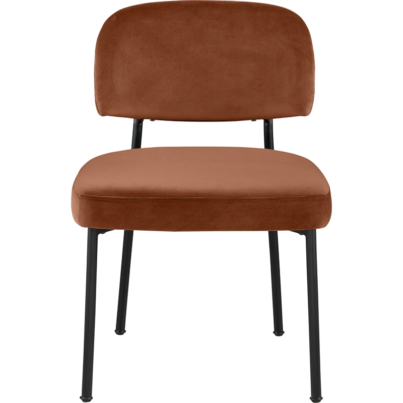 Bowery Hill Contemporary Cognac Performance Fabric Dining Chair (Set of 2)