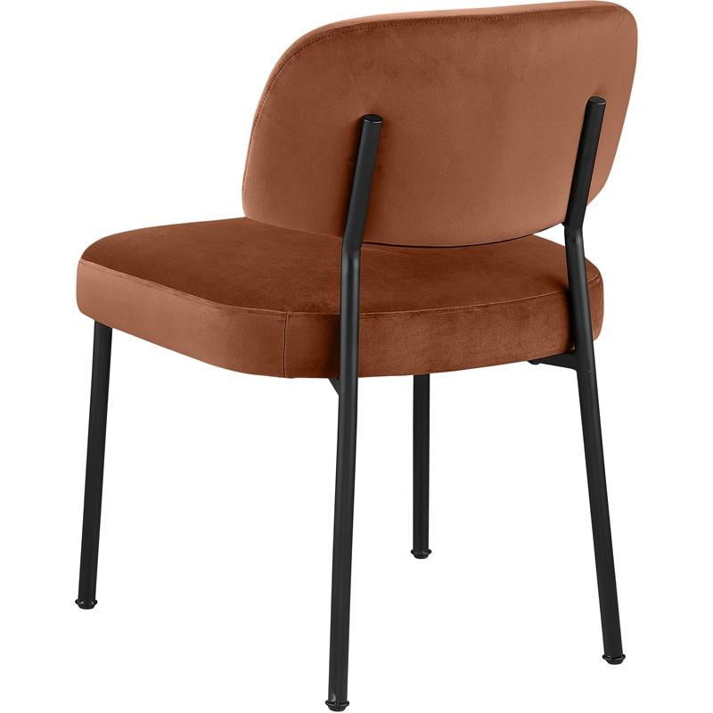 Bowery Hill Contemporary Cognac Performance Fabric Dining Chair (Set of 2)