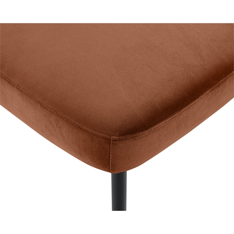 Bowery Hill Contemporary Cognac Performance Fabric Dining Chair (Set of 2)