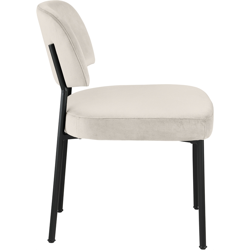 Bowery Hill Contemporary Cream Performance Fabric Dining Chair (Set of 2)