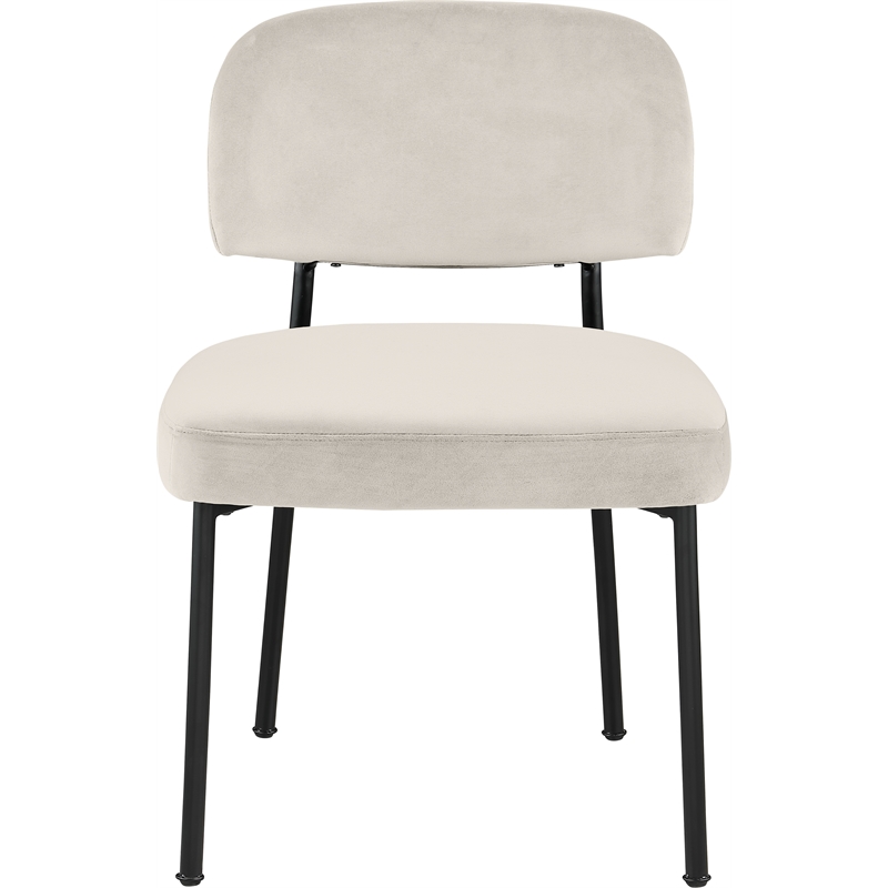 Bowery Hill Contemporary Cream Performance Fabric Dining Chair (Set of 2)