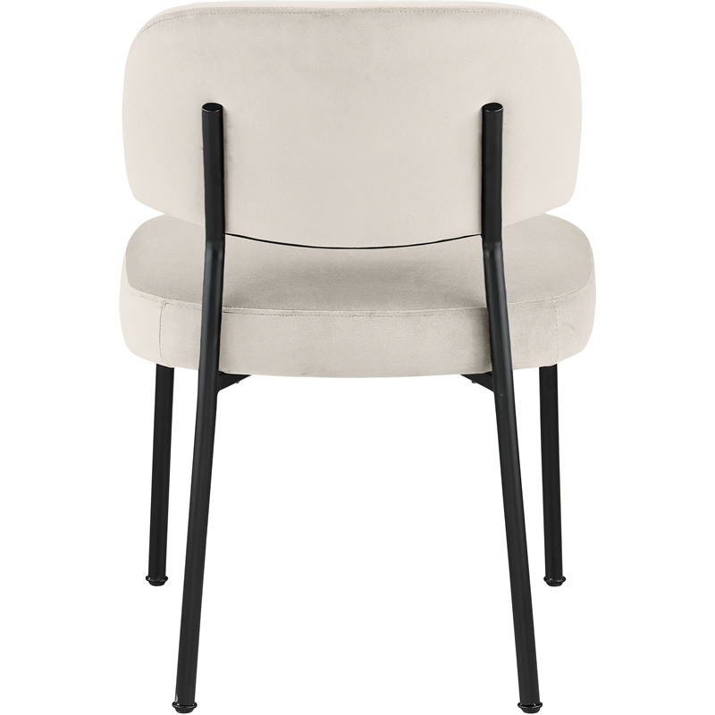 Bowery Hill Contemporary Cream Performance Fabric Dining Chair (Set of 2)