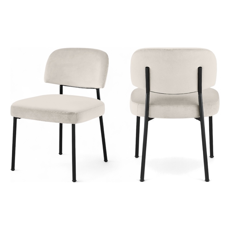 Bowery Hill Contemporary Cream Performance Fabric Dining Chair (Set of 2)