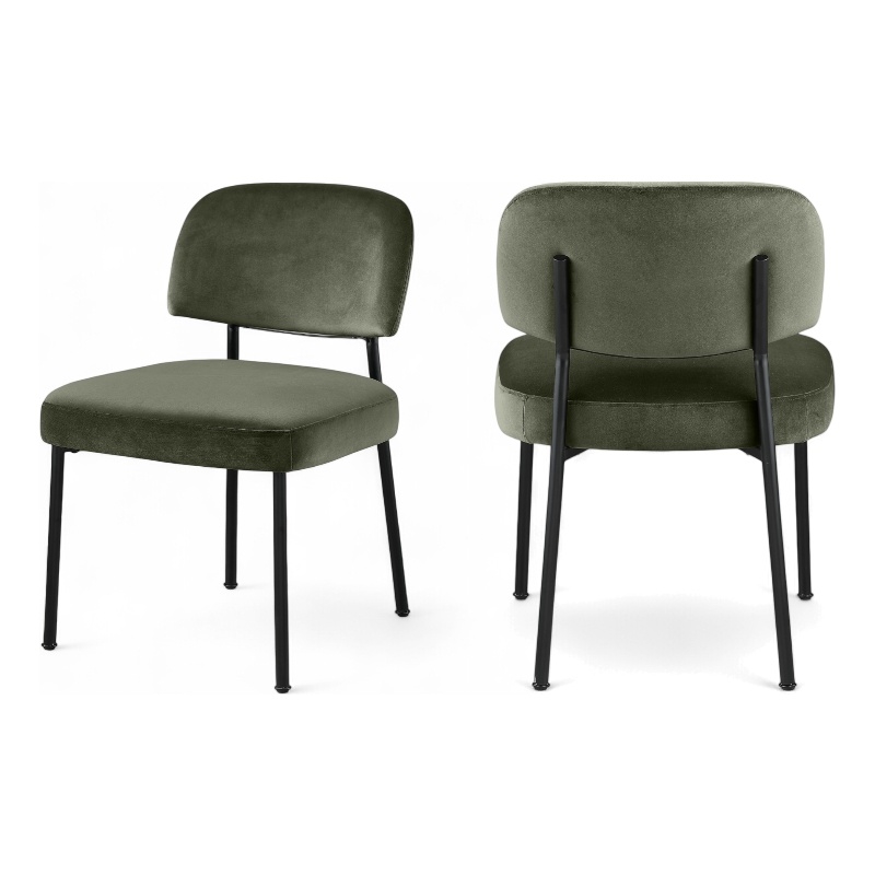 Bowery Hill Contemporary Green Performance Fabric Dining Chair (Set of 2)