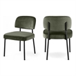 Bowery Hill Contemporary Green Performance Fabric Dining Chair (Set of 2)