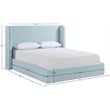 Bowery Hill Contemporary Light Blu Linen Textured Fabric Upholstered Queen Bed