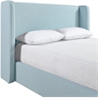 Bowery Hill Contemporary Light Blu Linen Textured Fabric Upholstered Queen Bed