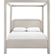 Bowery Hill Contemporary Beige Linen Textured Fabric Upholstered Full Bed