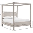 Bowery Hill Contemporary Beige Linen Textured Fabric Upholstered Full Bed