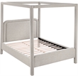 Bowery Hill Contemporary Beige Linen Textured Fabric Upholstered Queen Bed