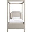 Bowery Hill Contemporary Beige Linen Textured Fabric Upholstered Twin Bed