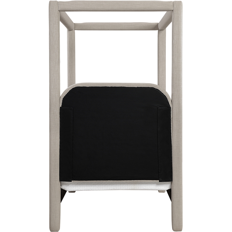 Bowery Hill Contemporary Beige Linen Textured Fabric Upholstered Twin Bed