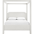 Bowery Hill Contemporary Cream Linen Textured Fabric Upholstered Queen Bed