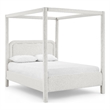 Bowery Hill Contemporary Cream Linen Textured Fabric Upholstered Queen Bed