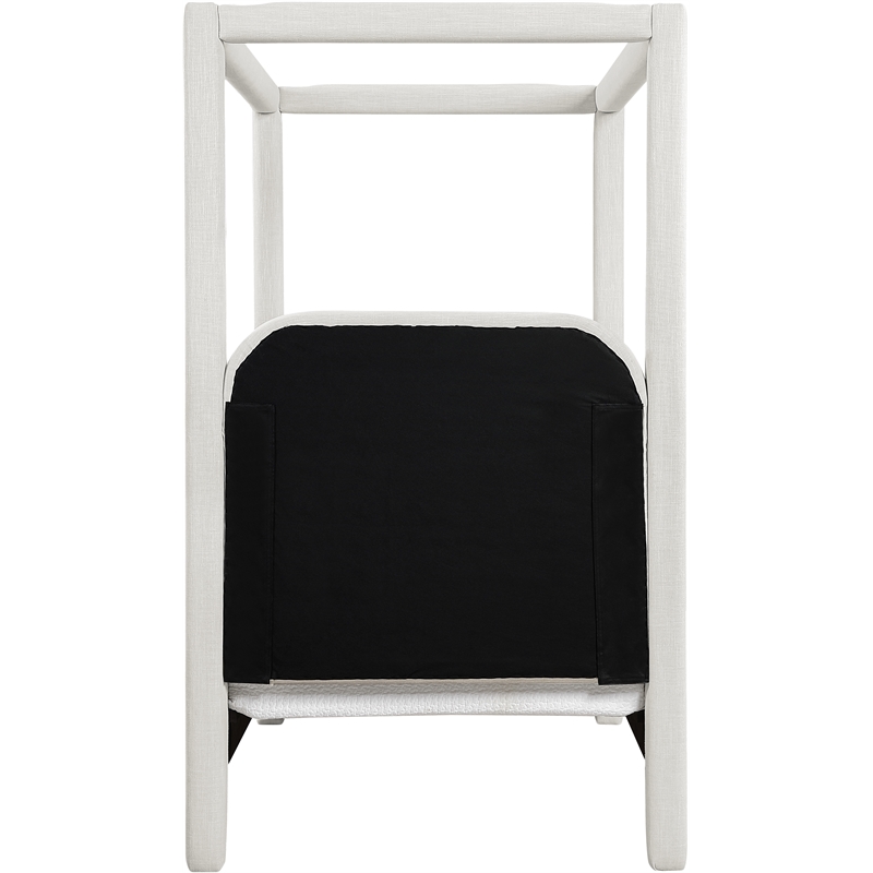 Bowery Hill Contemporary Cream Linen Textured Fabric Upholstered Twin Bed