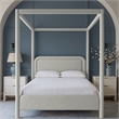 Bowery Hill Contemporary Grey Linen Textured Fabric Upholstered Queen Bed
