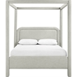 Bowery Hill Contemporary Grey Linen Textured Fabric Upholstered Queen Bed