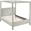 Bowery Hill Contemporary Grey Linen Textured Fabric Upholstered Queen Bed