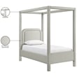 Bowery Hill Contemporary Grey Linen Textured Fabric Upholstered Twin Bed