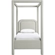 Bowery Hill Contemporary Grey Linen Textured Fabric Upholstered Twin Bed