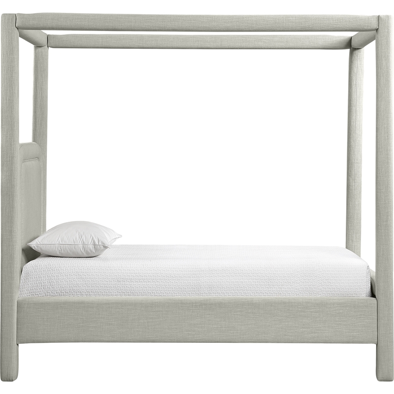 Bowery Hill Contemporary Grey Linen Textured Fabric Upholstered Twin Bed