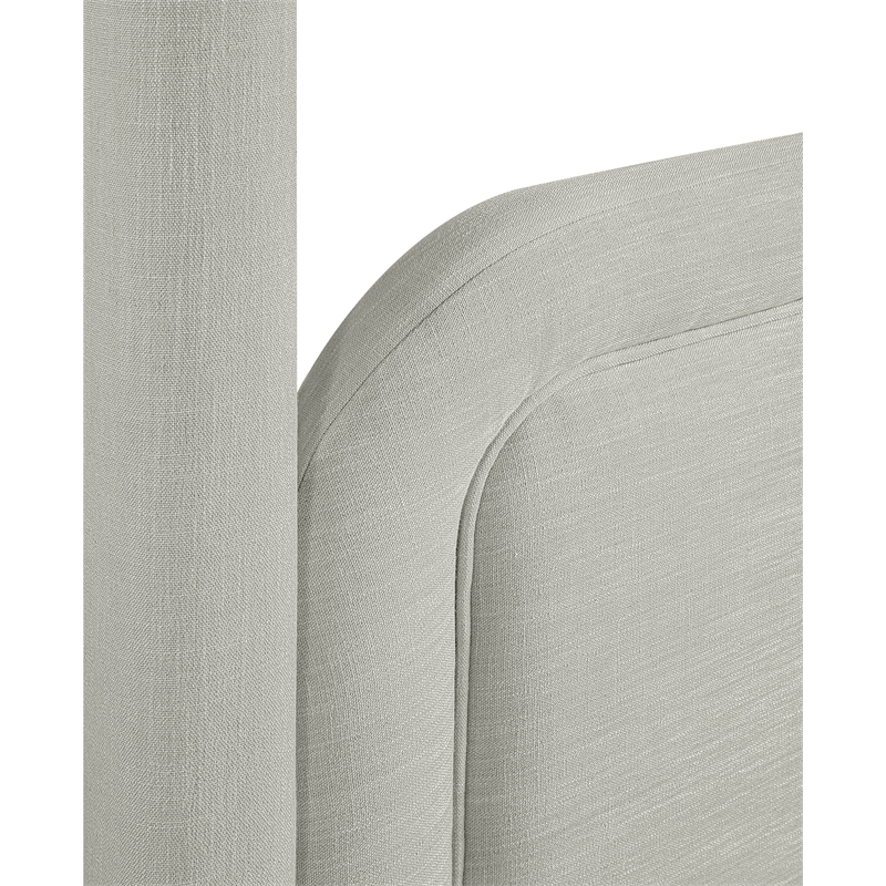 Bowery Hill Contemporary Grey Linen Textured Fabric Upholstered Twin Bed