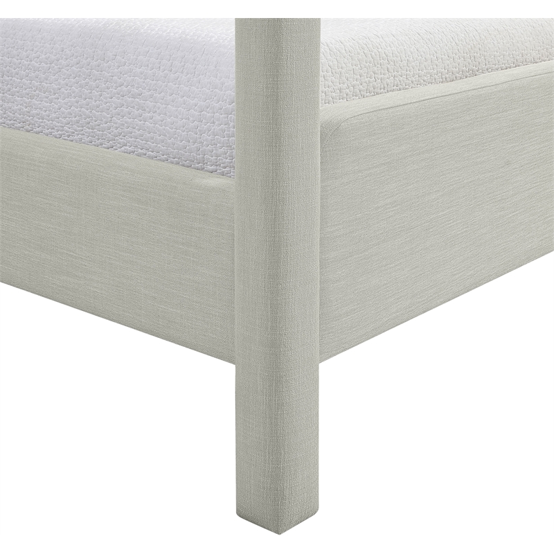 Bowery Hill Contemporary Grey Linen Textured Fabric Upholstered Twin Bed