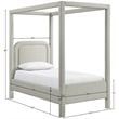 Bowery Hill Contemporary Grey Linen Textured Fabric Upholstered Twin Bed