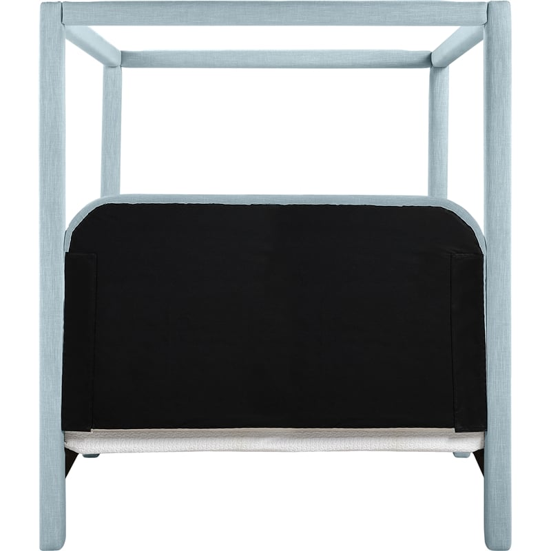 Bowery Hill Contemporary Light Blue Linen Textured Fabric Upholstered Full Bed