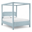 Bowery Hill Contemporary Light Blue Linen Textured Fabric Upholstered Full Bed