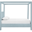 Bowery Hill Contemporary Light Blue Linen Textured Fabric Upholstered King Bed
