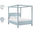Bowery Hill Contemporary Light Blue Linen Textured Fabric Upholstered Queen Bed