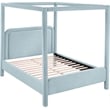 Bowery Hill Contemporary Light Blue Linen Textured Fabric Upholstered Queen Bed