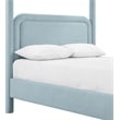 Bowery Hill Contemporary Light Blue Linen Textured Fabric Upholstered Queen Bed
