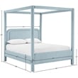 Bowery Hill Contemporary Light Blue Linen Textured Fabric Upholstered Queen Bed