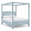 Bowery Hill Contemporary Light Blue Linen Textured Fabric Upholstered Queen Bed