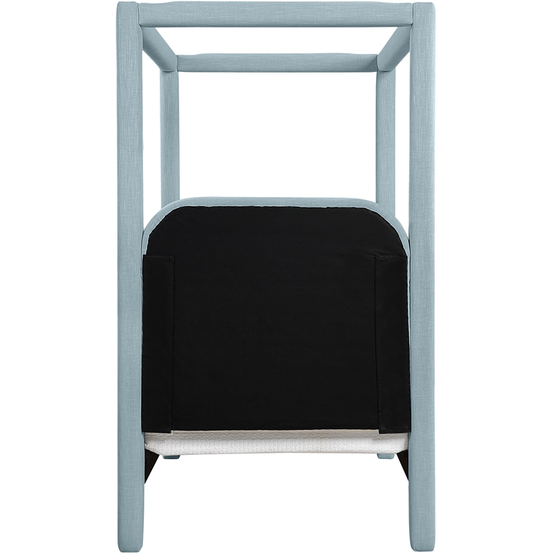 Bowery Hill Contemporary Light Blue Linen Textured Fabric Upholstered Twin Bed