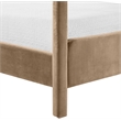 Bowery Hill Contemporary Beige Velvet Upholstered Full Canopy Bed