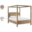 Bowery Hill Contemporary Beige Velvet Upholstered King Canopy Bed