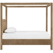 Bowery Hill Contemporary Beige Velvet Upholstered Queen Canopy Bed