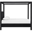 Bowery Hill Contemporary Black Velvet Upholstered Full Canopy Bed