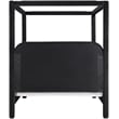 Bowery Hill Contemporary Black Velvet Upholstered King Canopy Bed