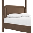 Bowery Hill Contemporary Brown Velvet Upholstered Full Canopy Bed