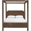 Bowery Hill Contemporary Brown Velvet Upholstered King Canopy Bed