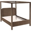 Bowery Hill Contemporary Brown Velvet Upholstered King Canopy Bed