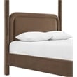 Bowery Hill Contemporary Brown Velvet Upholstered King Canopy Bed